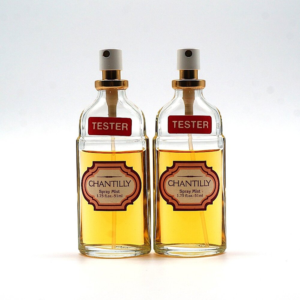 Vintage 2x Chantilly by Dana 1.75oz Spray Mist Tester No Box